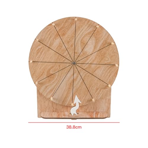 Gorise 11,4 Zoll Hochzeitsspiel-Drehrad, hölzernes Preisrad-Drehrad mit Ständer für Hochzeits-, Verlobungs-, Party-, Schul- und Familienspiele