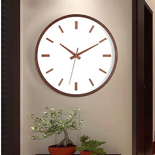 Horloge murale haut de gamme finition noyer pour séjour moderne - 4