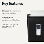 Amazon Basics 6-Sheet High Security Micro Cut Paper Shredder and Credit Card Shredder, 3.7 Gallon, Black