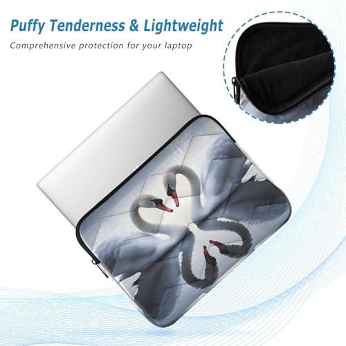 Funda para portátil 13-14 pulgadas impermeable con diseño de cisnes blancos miniatura 5