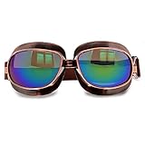 evomosa Motorcycle Goggles Vintage Pilot Goggles Retro Motocross Goggle Outdoor Eyewear Sports Glasses for Half Helmet