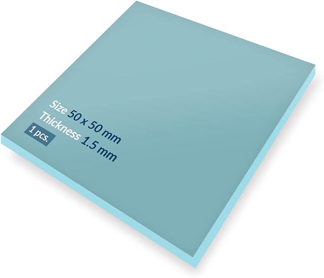 ARCTIC TP-2 (APT2560): Economic Thermal Pad, 50 x 50 x 1.5 mm (1 Piece) - Thermal pad, Excellent heat conduction, Low hardness, Ideal gap filler, Easy installation, Safe handling - Blue