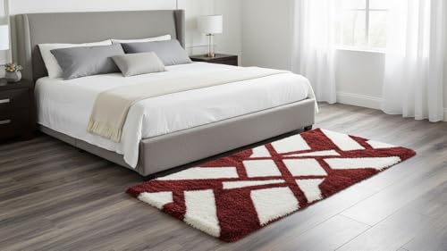 Image of Fluffy Silky Micro Fiber Polyster Carpet /Runner for Bedroom, Study Room, Playing Room, Guest Room ETC. 2x5 Feet, (P-3)