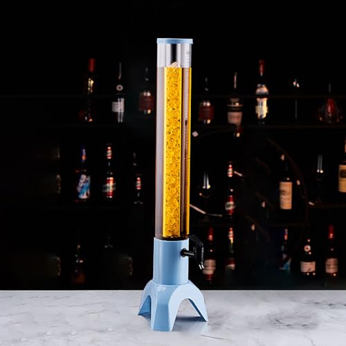 Spillatore Birra da Casa Torre Mimosa Alta in Plastica, Dispenser per Bevande a Torre Mimosa con Tubo del Ghiaccio, Dispenser per Limonata Illuminato 1,5 L/3 L, Dispenser per Birra a Forma di Giraffa(