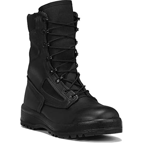 B Belleville Arm Your Feet 390 TROP Inch Hot Weather Combat Boots for Men - Polishable Black Leather and Abrasion-Resistant Nylon with Vibram Sierra Traction Outsole; Berry Compliant, Black - 12 W Cover