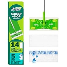 Swiffer Sweeper 2-in-1 Mops for Floor Cleaning, Dry and Wet Multi Surface Floor Cleaner, Sweeping and Mopping Starter Kit, Includes 1 Mop + 19 Refills, 20 Piece Set