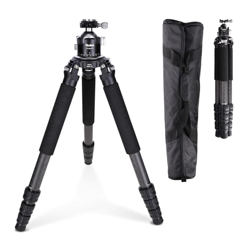 Rollei Rock Solid Alpha Mark III, 166cm Tripode Carbono Fotografia Trípode Profesional para Cámaras con Capacidad de Carga de 30kg Camera Tripod Negro con Rótula Ajustable para DSLR Videocámara