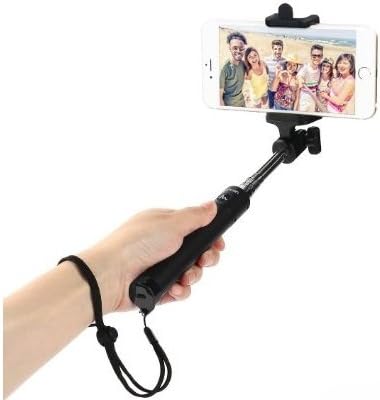 [2015 Selfie Stick, Finetil Ultra Compact Foldable Quicksnap Pro 3-in-1 Self-portrait Monopod Extendable Wireless Bluetooth Selfie Stick with Built-in Bluetooth Remote Shutter with Adjustable Phone Holder for Iphone 6, Iphone 6 Plus, Iphone 5 5s 5c, Android (Black)