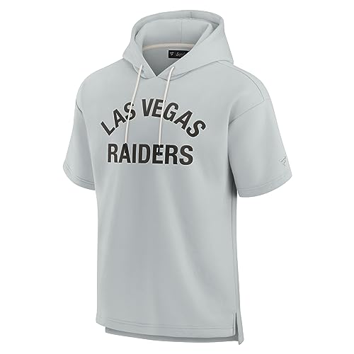 Fanatics Unisex Gray Las Vegas Raiders Elements Super Soft Fleece Short Sleeve Pullover Hoodie - Image 2