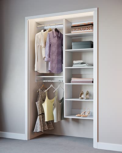 Modular Closet System - Closet Organizers And Storage - A High Quality Closet Organization System For Home Organization Including A Hanging Closet Organizer And Closet Shelves 60", White #TOP7