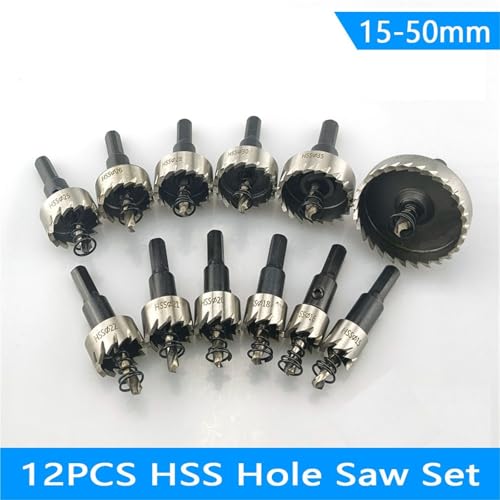 Set de 12 brocas sierra de 15-50 mm para metal y madera miniatura 2
