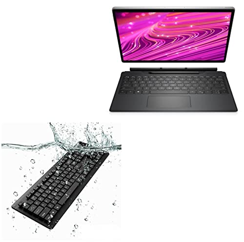 BoxWave Tastatur, kompatibel mit Dell Latitude 7320, abnehmbar, AquaProof USB-Tastatur, waschbar, wasserdicht, wasserabweisend, USB-Tastatur für Dell Latitude 7320, abnehmbar, Tiefschwarz