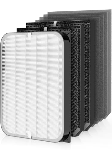 Ecofort 3500 Replacement Filters Compatible with Air Doctor 3500 3000 3500i Air Purifiers, Includes 1 Premium Filter, 2 Carbon Filters, 4 Pre-Filters, Comparable to ADF3001, ADF3002, ADF3003