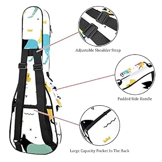Housse pour ukulélé coloré motif chien chiot 10 mm rembourrage épais 53,3 cm sac de transport avec sangles réglables… - Les Beatles, Paul McCartney, John Lennon, RIngo Starr, George Harrison Housse pour ukulélé coloré motif chien chiot 10 mm rembourrage épais 53,3 cm sac de transport avec sangles réglables… – Image 3