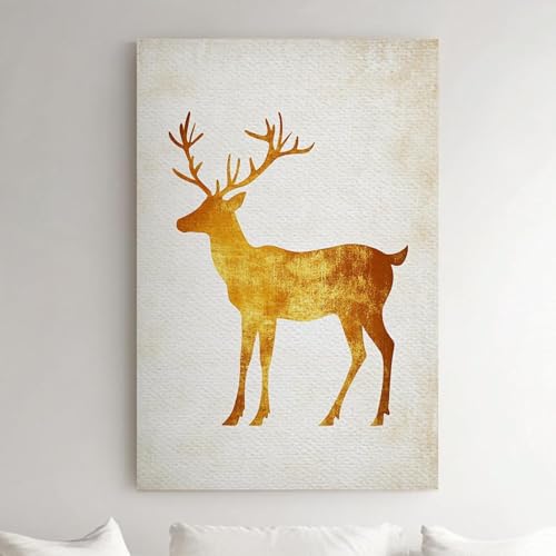 Toile imprimée silhouette de cerf doré lianyibo couleur or de qualité