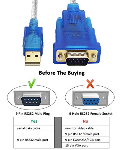 Dtech DT-5031 10 Feet Usb 2.0 To Rs232 Db9 Serial Port Adapter Cable thumb #2