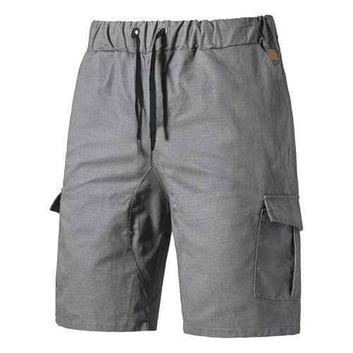 Bermuda cargo de algodón para hombre con cordón y bolsillos miniatura 4