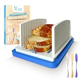 XURIX HOME Bread Slicer for Homemade with 3 Butter Spreaders, Bread Slicer Guide Adjustable Bread Cutter to Different Sizes of Bread with Crumb Tray, Intended for Slicing Sourdough Bread Suitability