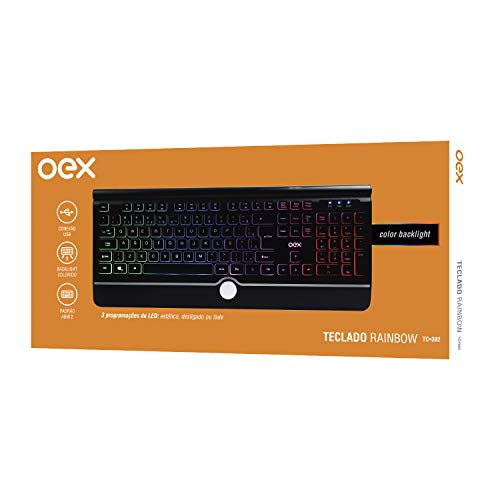 OEX TC302 Teclado Rainbow, Preto