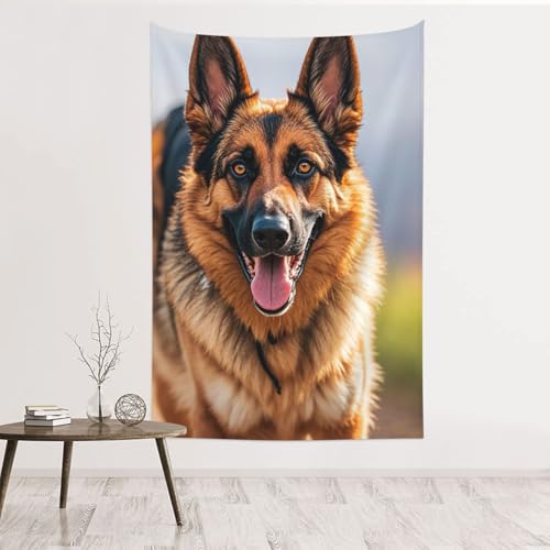 Tapisserie berger allemand pour salon et chambre décoration sans trou