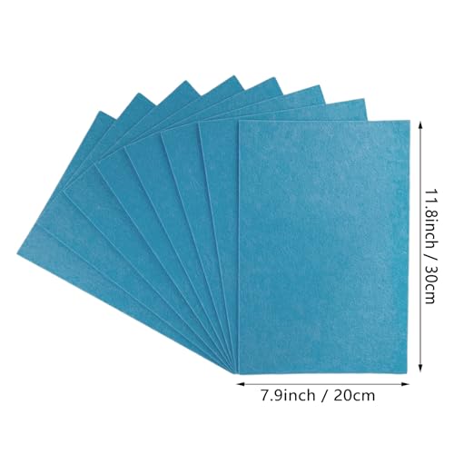 Image of Jtnohx Stiff Felt, 2mm Thick Felt Sheets for Crafts, 8 inchx12 inch Hard Felt Fabric Squares 8Pcs for DIY Projects (Blue)