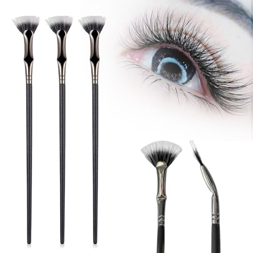 Folding Angle Scalloped Lash Brush, 2024 New Eyelash Fan Brush, Soft Bristles Eyelash Comb, Lengthening Eyelash Makeup Tool, Suitable for Any Make-Up Look (3PCS)