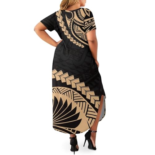 Hawaiian Mumu Dresses for Women with Pockets Short Sleeve Summer Dresses Boho Plus Size Dresses for Women3