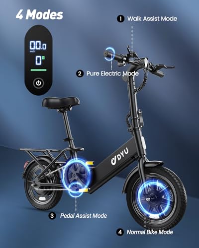 DYU Electric Bike for Adults Teens, Folding Electric