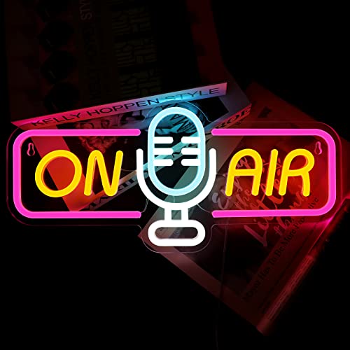 ATOLS On Air Neon Sign for Wall Decor, Battery or USB Powered On Air Led Light Sign, Recording Light Sign for Live Room, Game Room, Broadcasting Room, Music Studio, Bedroom, by ATOLS - Used condition - US$24.72