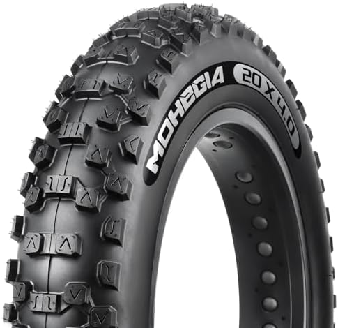 MOHEGIA Ebike Fat Tire: 20 x 4.0 Inch E-Bike Mountain Tire High-Performance Puncture-Resistant and All-Terrain Folding Replacement Bicycle Tire with Offroad or Trail Riding