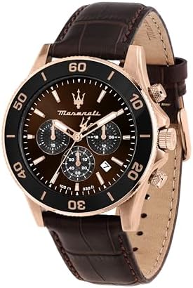 Maserati Limited Edition Men's Watch, Chronograph, Analogue, Leather Strap, Waterproof, COMPETIZIONE Collection - R8871600001