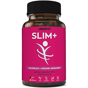 UberFit SLIM+ natuurlijk afvallen met glucomannan uit konjakwortel, 4000 mg per dagelijkse dosis, hoge dosis, 90 capsules veganistisch
