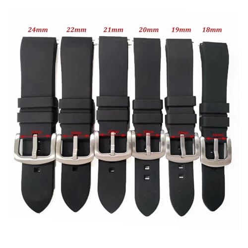 Bracelet de montre en silicone étanche noir LUGEMA de 19mm - 4