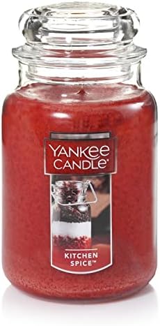 Yankee Candle Kitchen Spice Scented, Classic 22oz Large Jar Single Wick Candle, Over 110 Hours of Burn Time