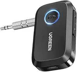 Adaptador Receptor Bluetooth 5.3 para Carro Áudio Sem Fio Conexão Estável Compacto Design Elegante Preto Compatível com Diversos Dispositivos MPOWER