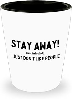 Funny Covid Shot Glass, Stay Away, Covid Shot Glass, Covid Gifts, Novelty Shot Glass, White
