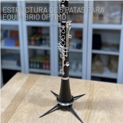 Miniatura 4 de Gykutix Soporte Para Clarinete Desmontable Soporte De Trompeta Plegable Base De Trompeta Con Soporte De 5 Patas Para Clarinete A Y B, Transporte En Tolva De Sonido, Para Oboe, Flauta, Trompeta