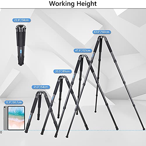 Kohlefaser-Stativ Heavy Duty Stativ ARTCISE AS88C Kamerastativ Schüssel Stativ Ultrastabiler Stativständer 75mm Schüssel… – Bild 8