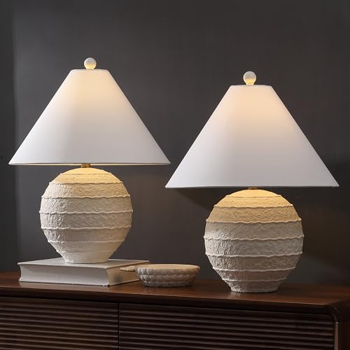 JONATHAN Y Archer 21" Coastal Resin Table Lamp, Antique White, Set of 2 by JONATHAN Y - Used condition - Image 2