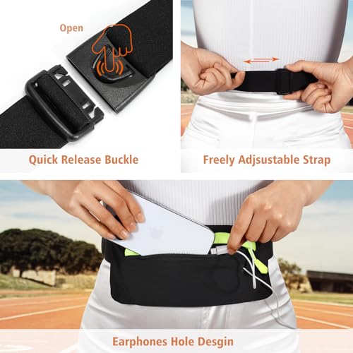 WHIPPY Running Belt for Phone Bag Running Gifts for Women Fanny Pack for Men Elastic Runners Money Belt Phone Holder Hiking Waist Pack - Image 3