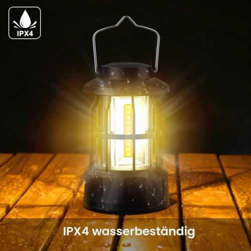 Guijiyi 2 Stück LED Campinglampe Tragbar, Camping Laterne Batteriebetrieben Campinglampe, IPX4 Wasserdicht Campinglaterne… – Ansicht 6