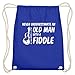 Never Underestimate an Old Man With A Fiddle Sac de gym en coton pour les fans de musique - - Bleu royal., 37cm-46cm