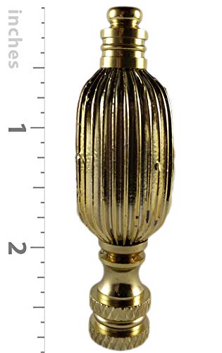 Image of Royal Designs Button Lamp Finial for Lamp Shade, 2.5 Inch High, Polished Brass