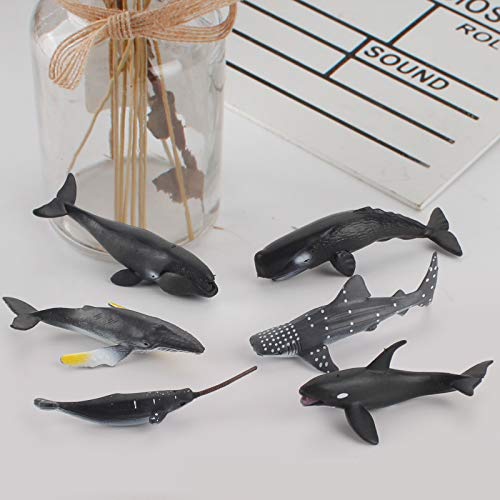 Fantarea 6 Pcs Realistic Mini Sea Marine Animal Figures Ocean Creatures Action Models Figurine Whale Ornament Education Cognitive Toy For Boys Girls Kid #TOP5