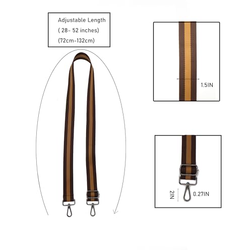 Image of Purse Strap Gold Hardware Replacement Crossbody Bag Strap, Wide Adjustable Shoulder Strap