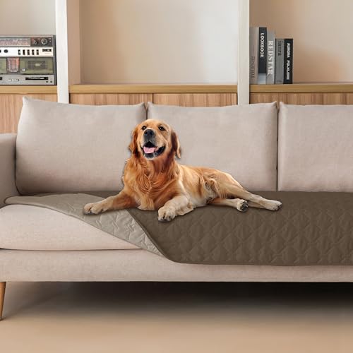 Image of gogobunny 100% Double Sided Waterproof Dog Blanket Soft Pet Bed Cover Reversible Protect Furniture Couch Sofa Car for Puppy Cat Kids (Dark Walnut /Light Walnut, 30x80 Inch (Pack of 1))