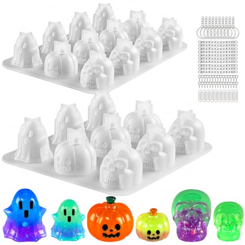 LETS RESIN Halloween Resin Molds Silicone 2 Sizes 3D Keychain Resin Molds