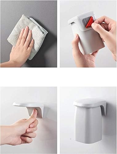 Toothbrush Holder Wall Mount Gargle Cup Rack Family Set Toothbrush Holder Wall Mount Rack Bathroom Tools Set(Gray)