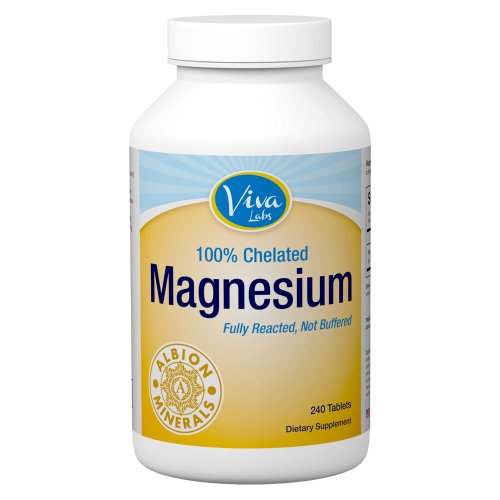 Viva Naturals Magnesium Bisglycinate Chelate: Highest Level of Absorption, 400mg Elemental Magnesium per Serving, 240 Tablets Viva Naturals Magnesium Bisglycinate Chelate: Highest Level of Absorption, 400mg Elemental Magnesium per Serving, 240 Tablets