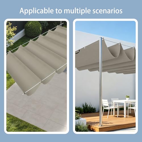 Voiles Solaire avec Oeillets Toile Ombrage Rétractable 2.5x4m